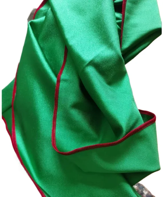 Yoga Pilates Fascia Stretch Belt Green Ribbon Wrap Training Strap for Home Gym