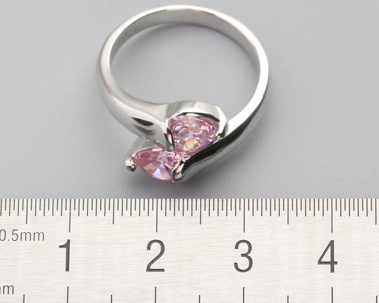 5*5mm Pink Kunzite6 925 Sterling Silver Ring Q0940-F