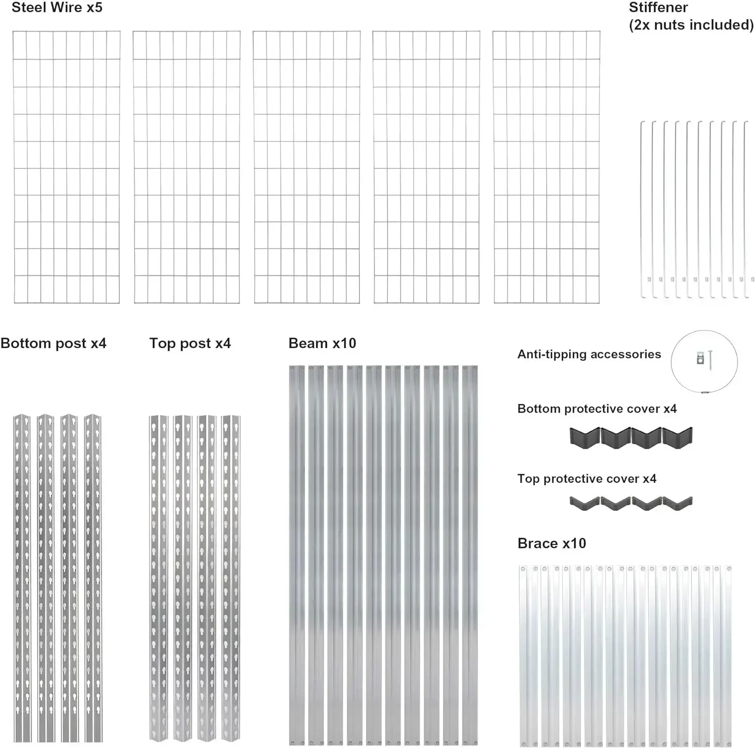 Amazon Basics Heavy Duty Storage Shelving Unit, Double Post, 5 Shelf, High-Grade Aluminum, Silver, 60 x 24  78 Inch