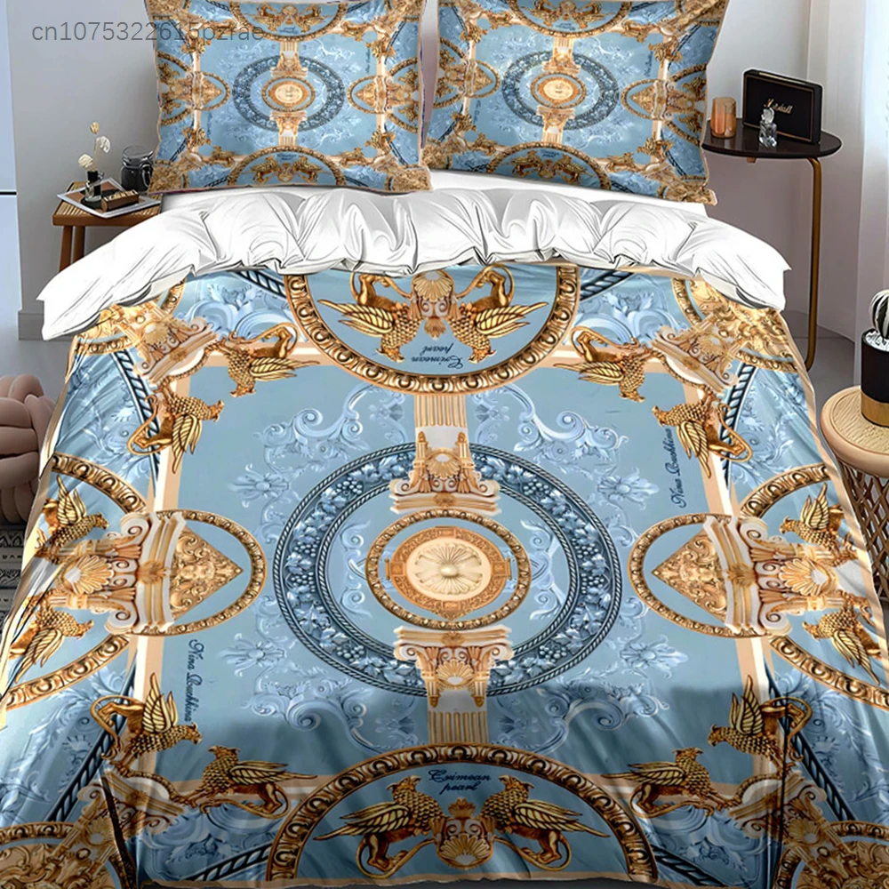 Luxury Baroque Pattern Three-Piece Set Multiple Sizes kid's And adults' Bedroom Exquisite 3PC Bedding set, Gift