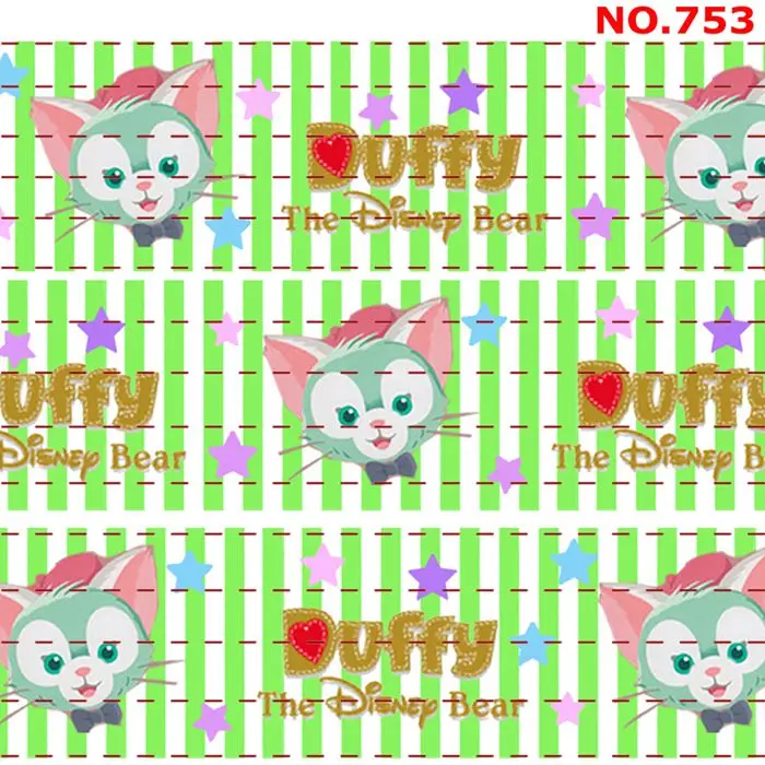 50 yards The Disney Bear Cartoon Duffy Friend Ribbon Printed Grosgrain bows and ribbons 201