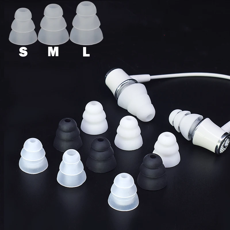 10-1 par silikonowe pokrowce na słuchawki douszne czapka wymienne końcówki wkładek dousznych trójwarstwowe wkładki douszne zatyczki do uszu wkładki douszne poduszka