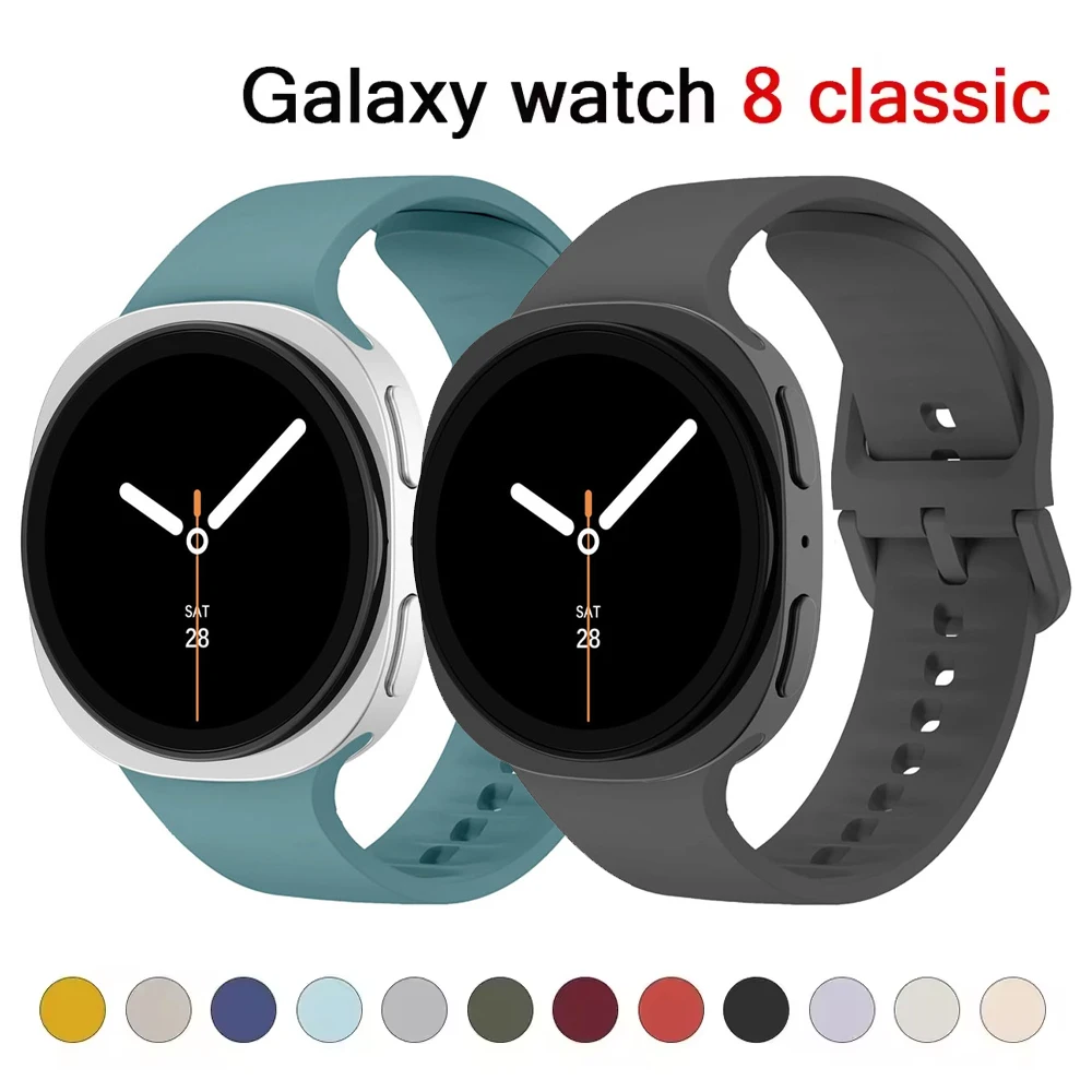 Silikonbänder für Samsung Galaxy Watch 8 44 mm 40 mm 46 mm Sport-Handgelenk-Ersatzarmband Correa Galaxy Watch 8 klassisches Band