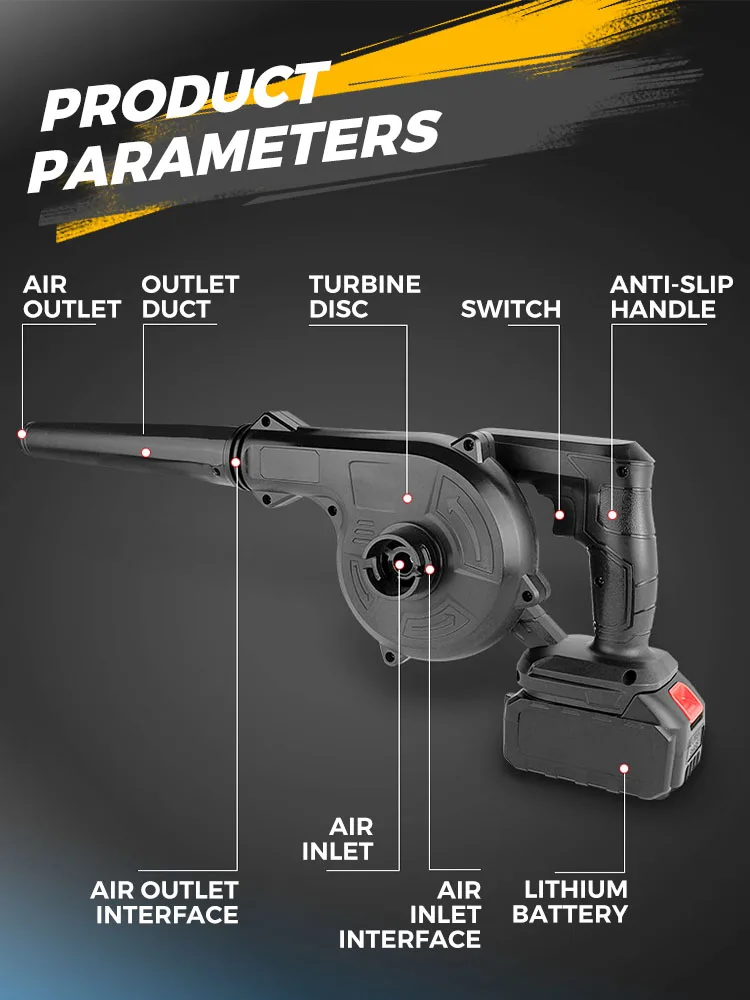 Imagem -05 - Soprador de ar sem Fio e Aspirador de pó Elétrico Coletor de Computador Folha Espanador Ferramentas Elétricas para Dewalt 18v 20v Bateria em