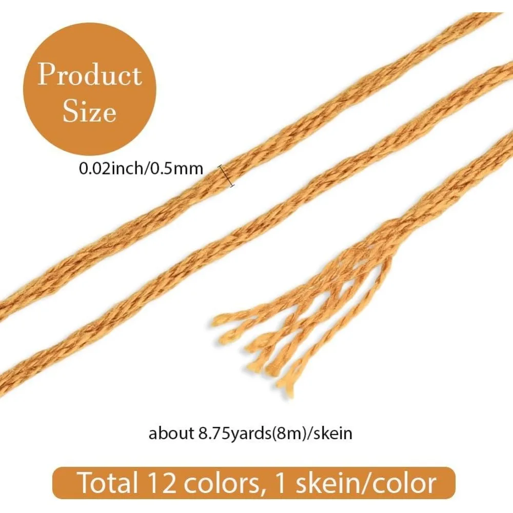 12 Skeins 6 Strands Variegated Embroidery Floss Thread Gradient Friendship Bracelet String Polyester Stitch Yarn Threads Bulk