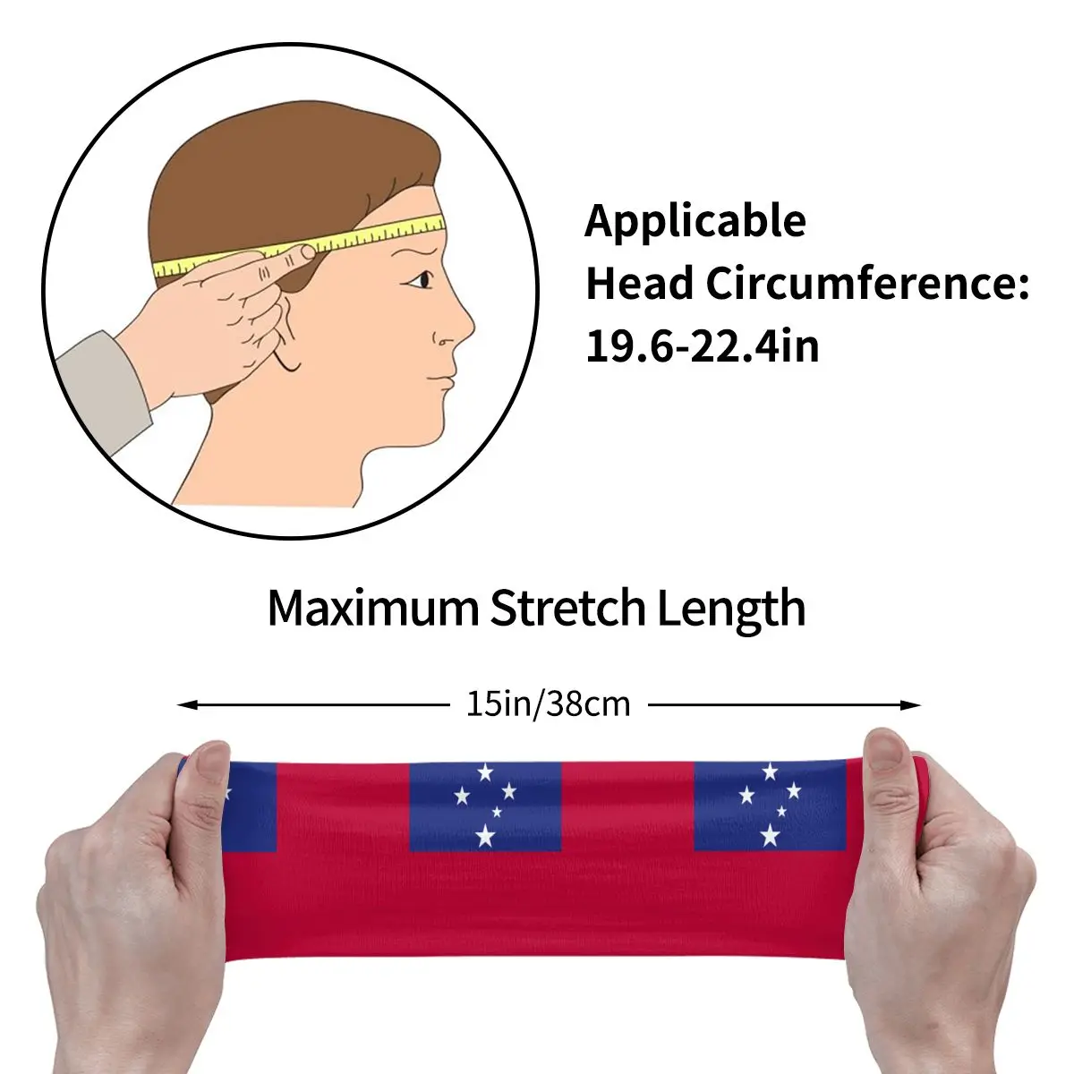 Banda elástica para el cabello con bandera del Estado Independiente de samoana, diadema de Yoga, Aro para el cabello de maquillaje, envoltura para la cabeza