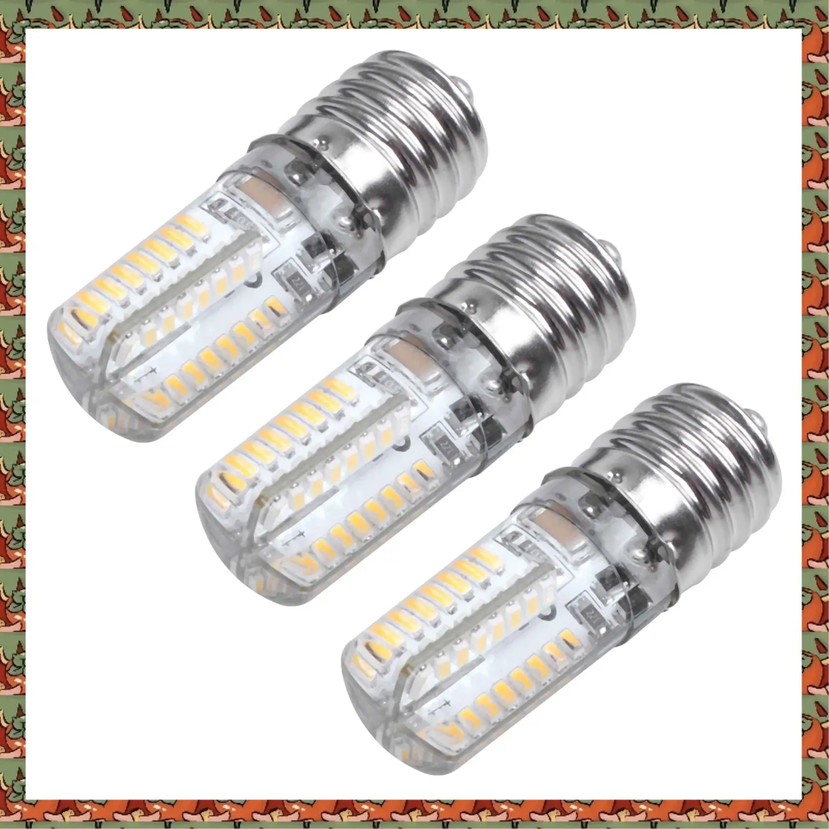 ABLQ 3X E17 Socket 5W 64 LED Lamp Bulb 3014 SMD Light Warm White AC 110V-220V