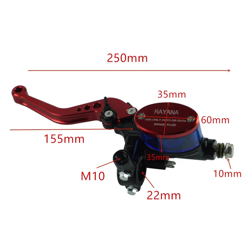 KDJ 1 Pair 7/8'' Universal Motorcycle Reservoir Hydraulic Clutch Lever Brake Master Cylinder Pump Handle Adjustable