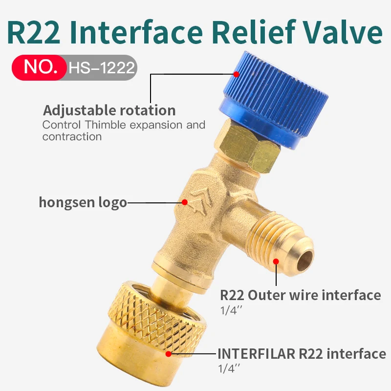 HS R410a R22 Refrigeration Tool Air conditioning Safety Valve Adapter Fitting Refrigeration Charging Copper Adapter For R410A
