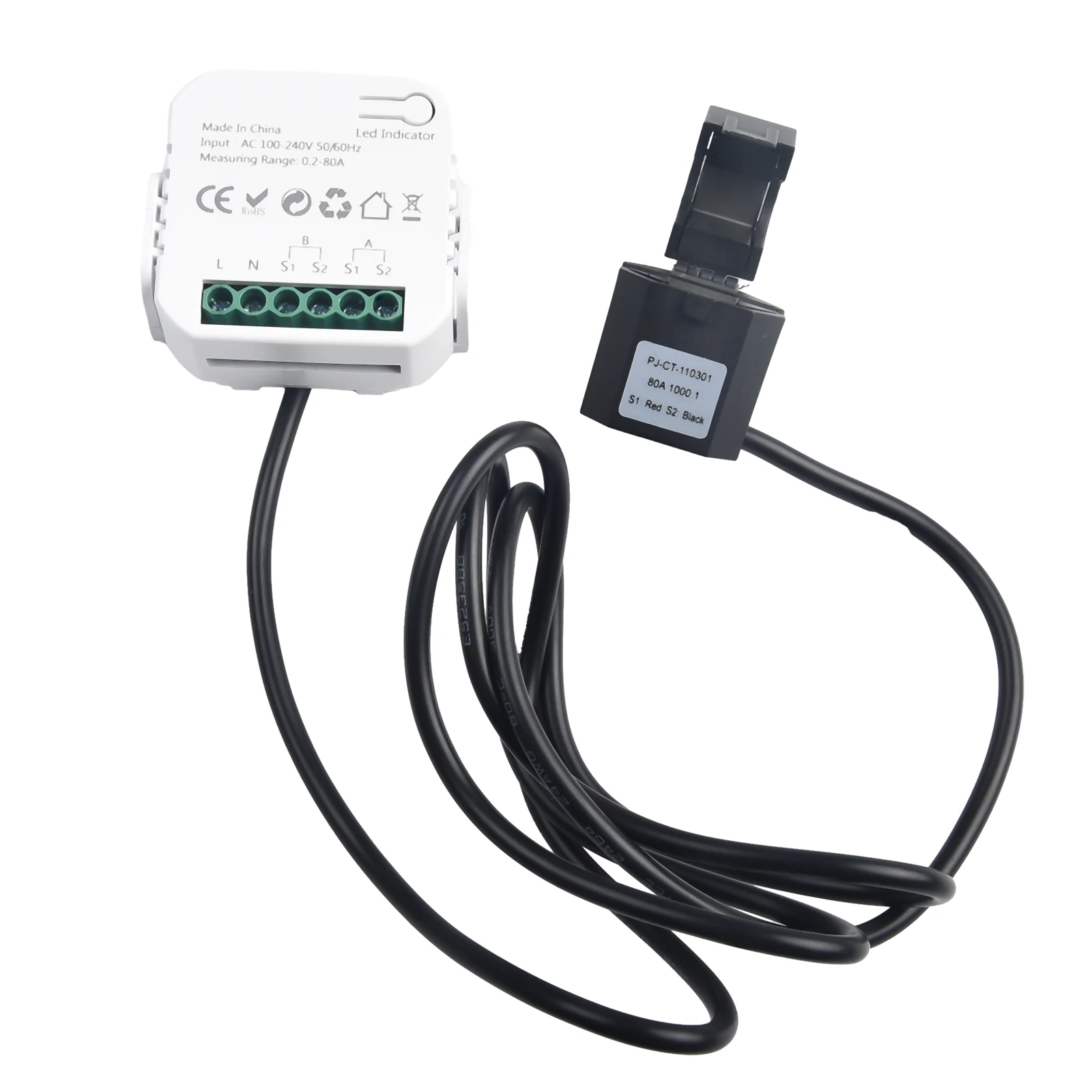 12 Way WiFi for Energy Meter for Smart Use with Bidirectional 2 Channel Clamp and Current Measurement for Load Management