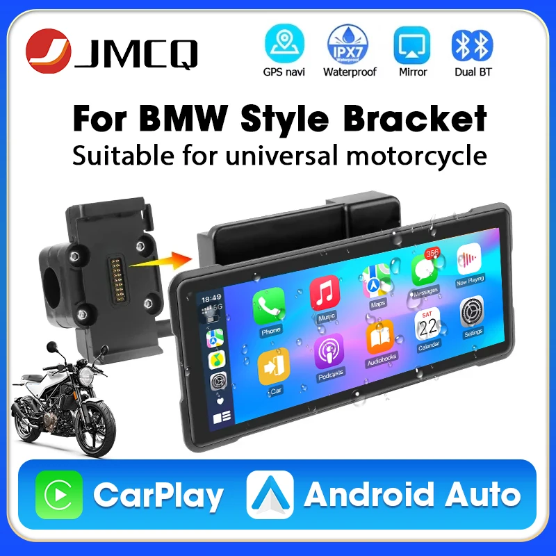 

6.86 inch Motorcycle GPS Navigation Wireless Carplay Android Auto For BMW Style With Original Style Bracket IPX7 Waterproof