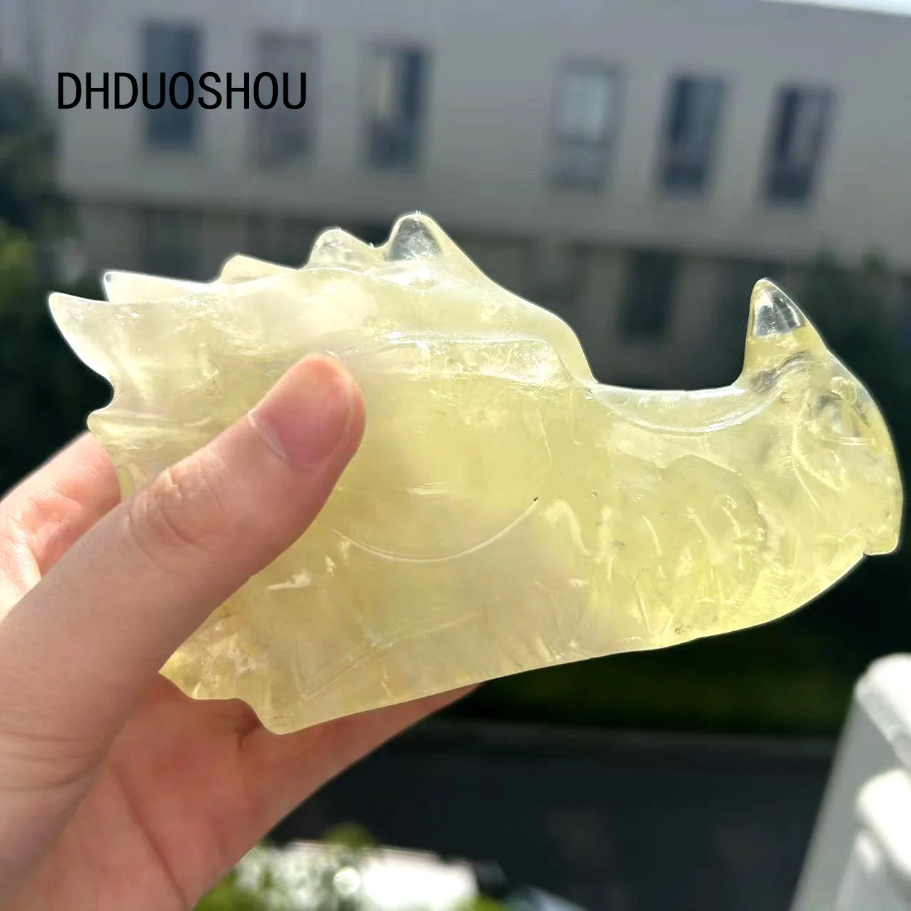 

Customization Citrine Dragon Skulls Carved Crystal Quartz Reiki Healing For Home Decoration