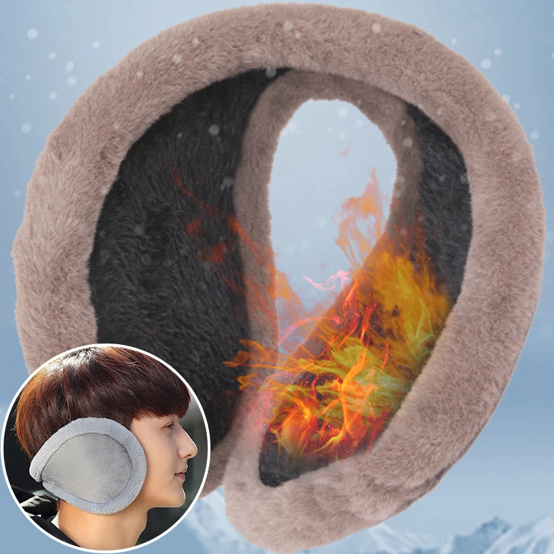 Thicken Fur Earmuffs Men Women Winter Velvet Ear Cover Outdoor Cycling Skiing Warm Plush Fleece Ear Muffs Antibruit Protector