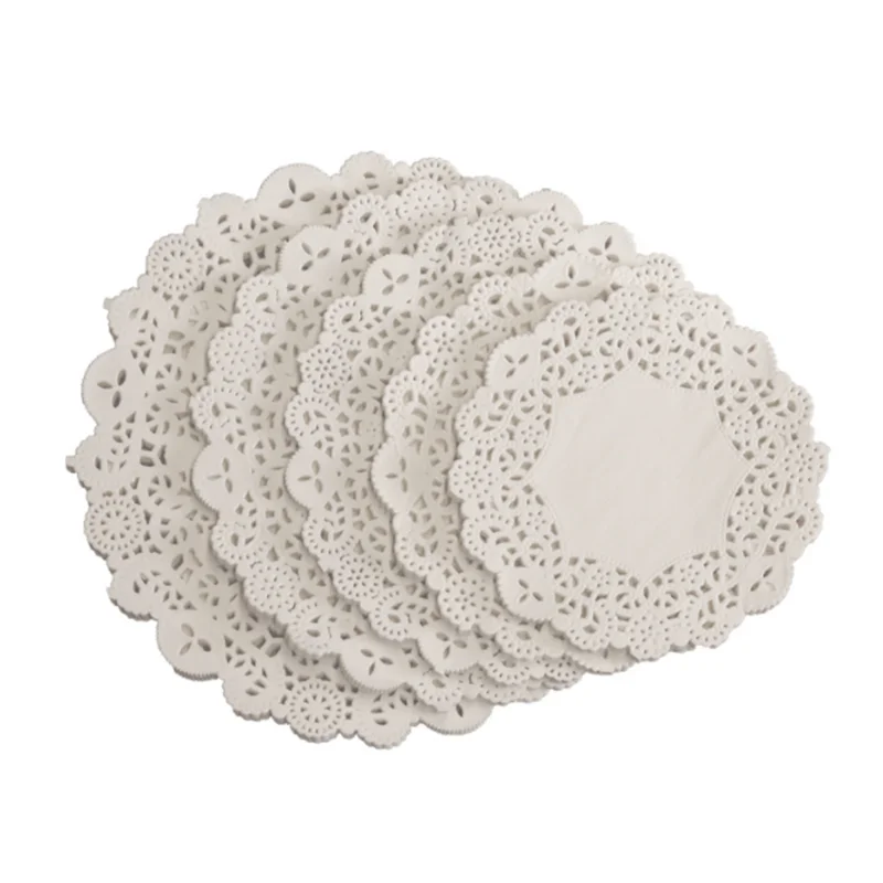 3.5inch 4.5Inch 5.5inch 6.5inch Round Pink White Paper Lace Doilies For Cake Placemat Party Gift Decoration Placemats Paper