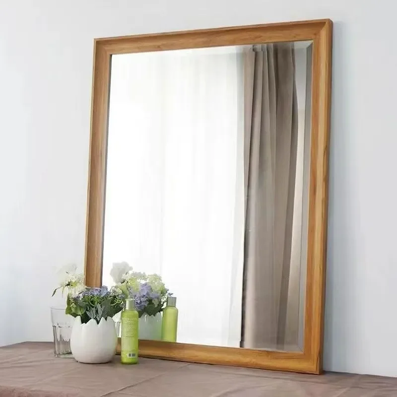 Vintage Wall Mounted Bathroom Mirror Shatterproof Desktop Vanity Mirror for Home American Style Decor