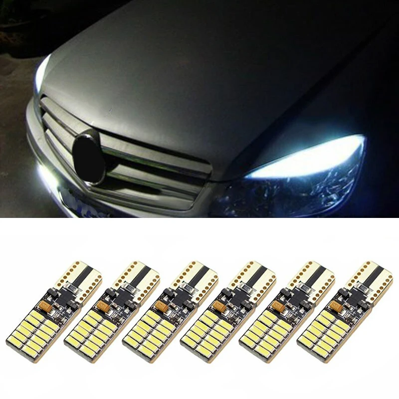 6pcs Car Truck LED Lights Bulb T10 6000K White Lighting Error Free Canbus For Mercedes W204 5W DC12-24V Accessories Light Bulbs