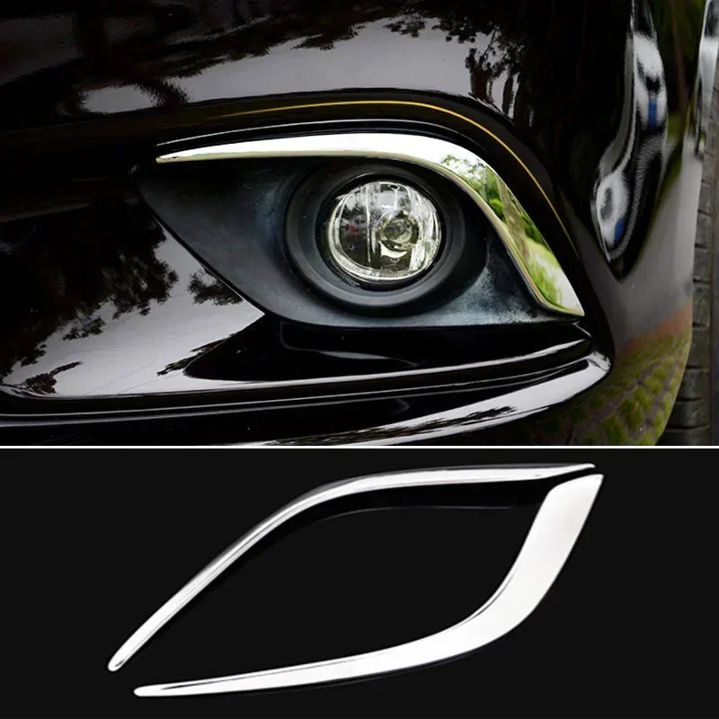 Chrome Front Fog Light Lamp Eyelid Eyebrow Foglight Ring Molding Cover Kit Trim Accessories For Mazda 6 Atenza Gj 2014-2016