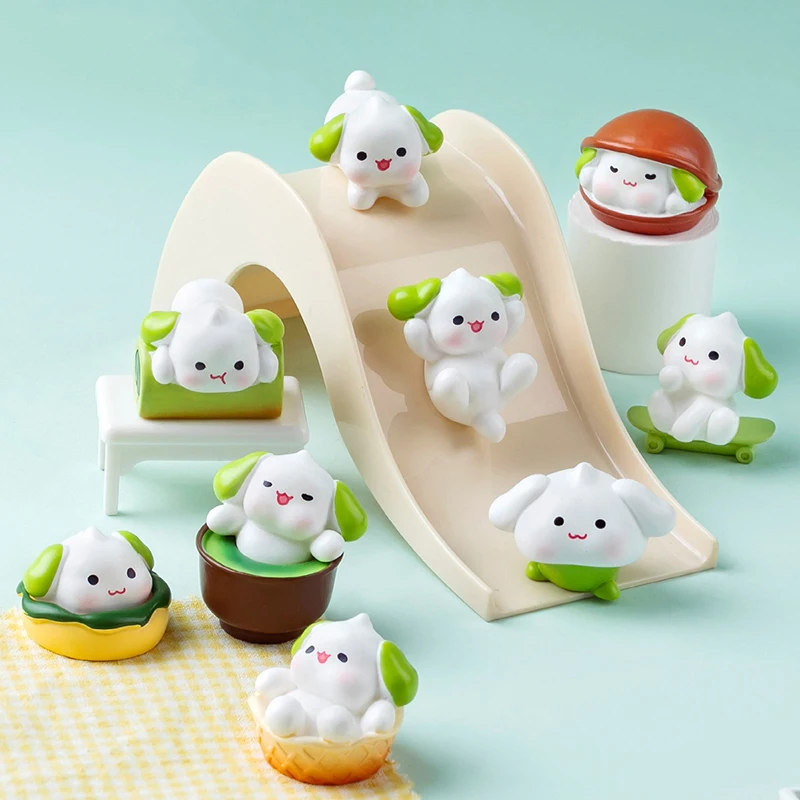 귀여운 강아지 입상 수지 DIY 공예 마이크로 풍경 데스크탑 작은 장식품 동상 장식 미니 동물 동상