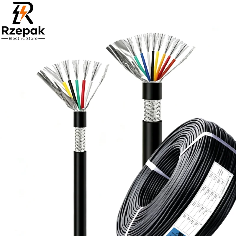 UL2464 Double‑Layer Shielded Control Cable, 2‑12 Core 28‑18AWG Tinned Copper Anti‑Interference Sheathed Signal Control Wire