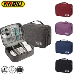 NNBILI USB Data Cable Storage Bag Waterproof Digital Electronic Organizer Portable Line Charger Plug Storage Bag Travel Cable 