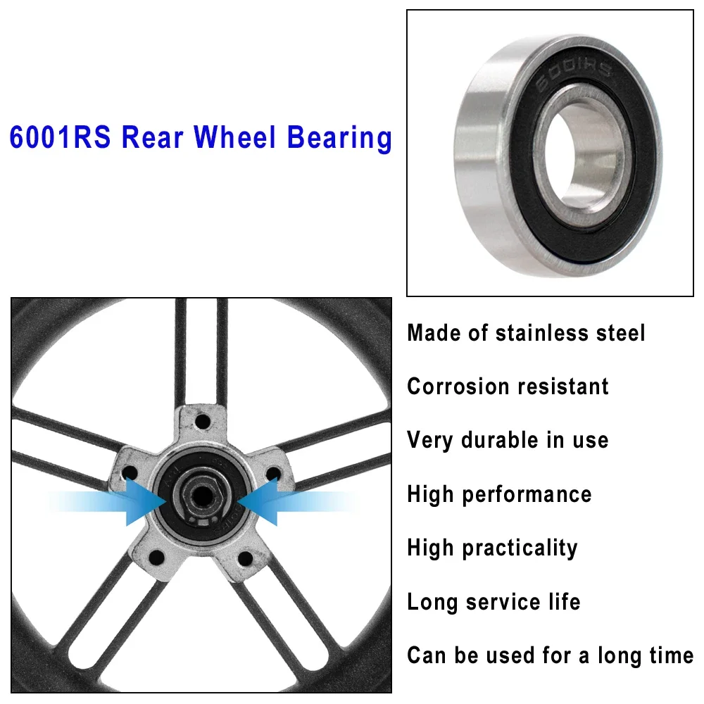 1/2 قطعة سكوتر كهربائي عجلة مساعدة خلفية 6001rs محامل لشاومي M365 برو PRO2 1S سكوتر كهربائي محور عجلات خلفي الكرة