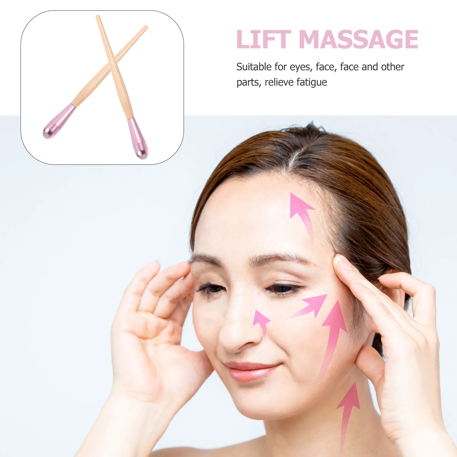 ลูกกลิ้งนวดหน้าหยก 2 ชิ้น ทนทาน แข็งแรง อุปกรณ์ดูแลผิวหน้า ช่วยลดอาการบวม เครื่องนวดหน้าพกพา