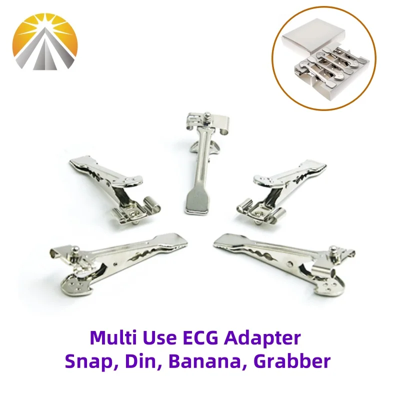ECG Adapter Clip EKG Clamp VET Electrodes Multi-Function Veterinary For ECG Cables with Din 3.0 Banana 4.0 or Snap 4.0 Grabber