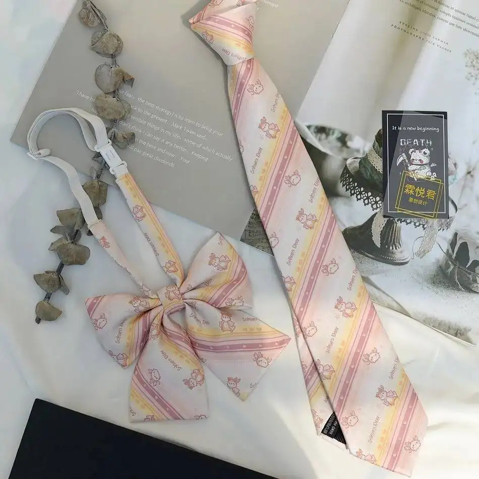 Chemise à cravate JK/DK pour femmes, petits accessoires assortis, uniforme de Style collégial noué à la main, mode pour hommes