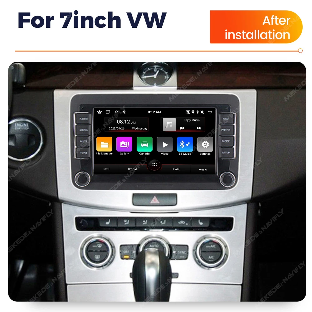 Android 13 Wireless Carplay Auto Car multimedia player IPS Screen GPS WIFI 7/8/9'' Car Radio For VW Passat golf Polo Jetta Skoda image 2