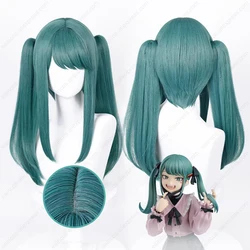 Wampir Miku peruka do Cosplay 42cm długie kucyki peruki szaro-zielone Halloween odporne na ciepło syntetyczne włosy