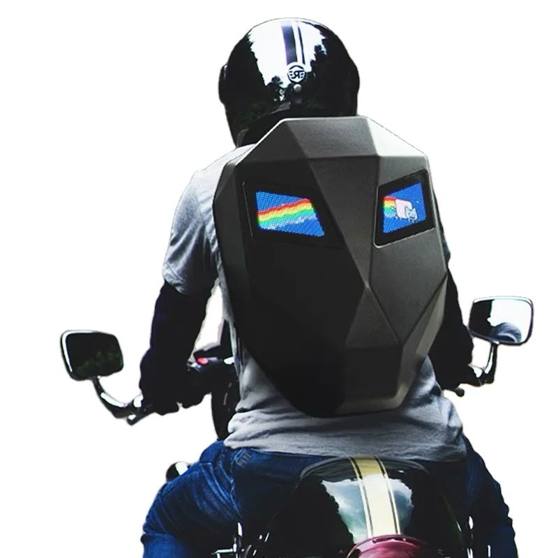 App Control Programable Led Bag Motorcycle Riding Billboard Advertising Light Up Display Smart Led Light Backpack With Led