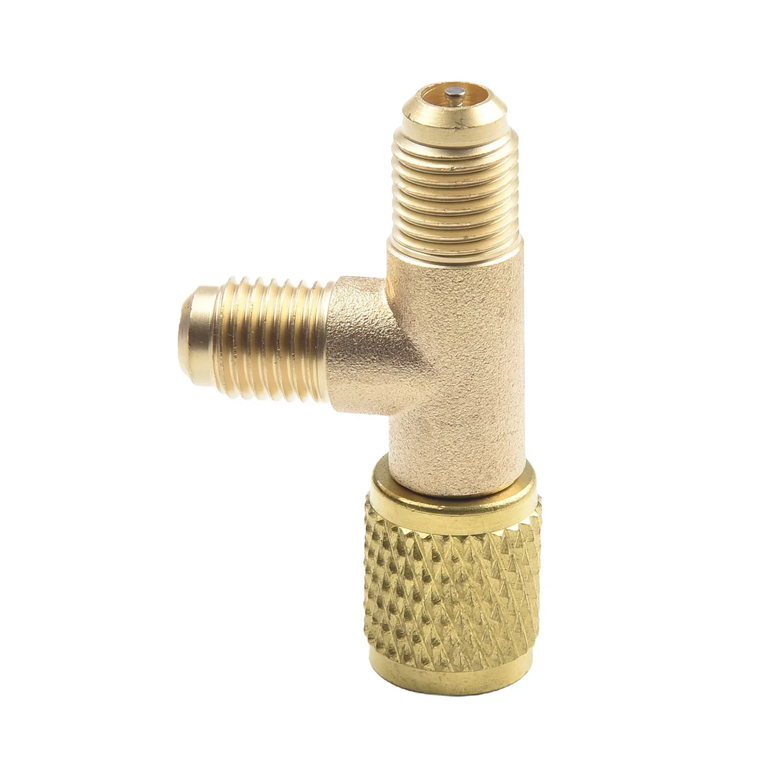 For HVAC Maintenance Brass Adapter For R22 R12 R134 1/4in SAE Tee Adapter Easy To Install For 1/4in SAE Interface