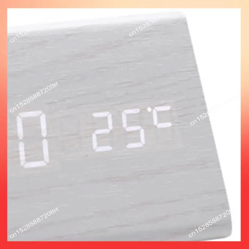 

Цифровые часы ABNR, деревянный звуковой контроль, светодиодный будильник с температурой, USB настольные часы, повтор