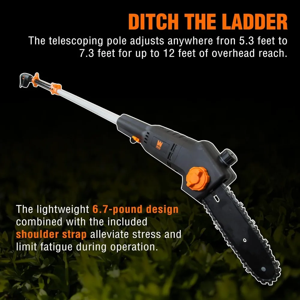 منشار كهربائي تصغير 8 بوصة 6 أمبير، سلكي، أسود وبرتقالي