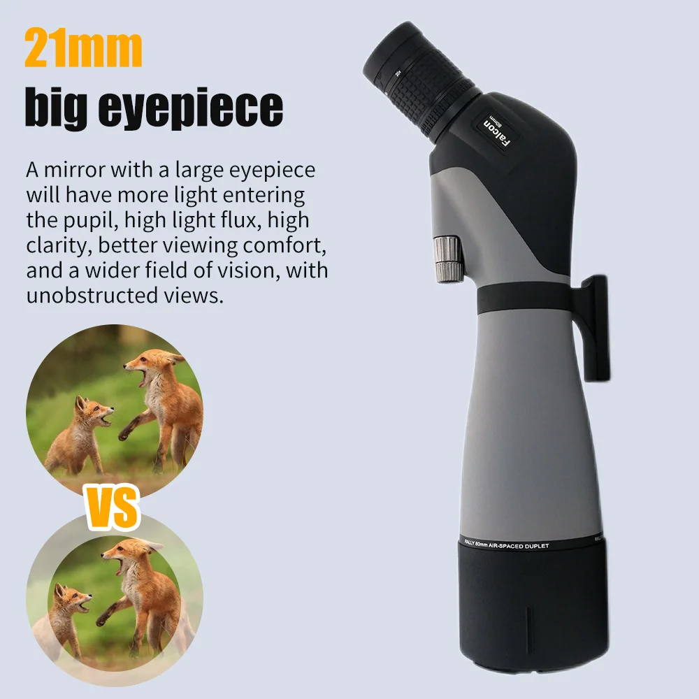 Spotting Scope Powerful Astronomical Telescope 20-60X80 Long View Glasses with Tripod for Birdwatching Rifle Hunting