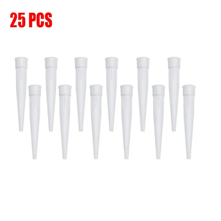 25Pcs Caulking Gun Nozzles Plastic Glass Glue Nozzles Sealant Silicone Caulking Spare Nozzles