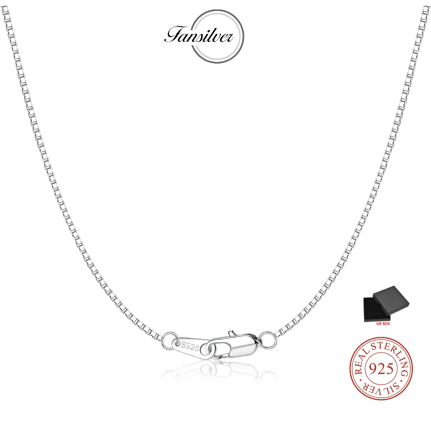 

925 Sterling Silver Box Chain for Women 18K Gold Plated Thin 0.8mm Box Chain Necklace with Durable Lobster Claw Clasp