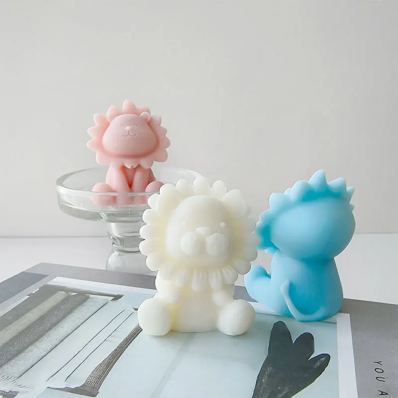 3d three-dimensional lion hand soap mold, liquid fondant cake mold candle silicone mold aromatherapy plaster decoration tool