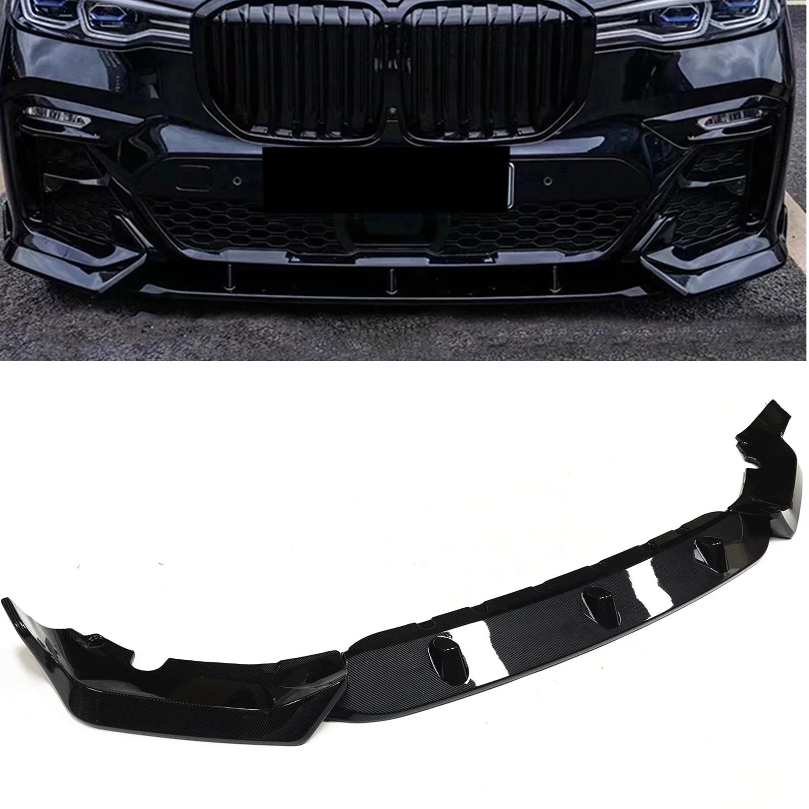 

Front Bumper Spoiler Lip Lower Splitter Guard Plate Canard For BMW G07 X7 2019 2020 2021 2022