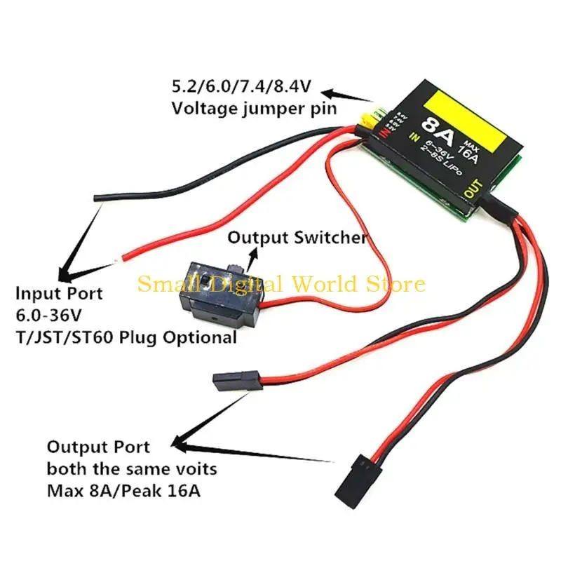 

77UB 2S-6S 6-36 В 8A/16A 5,2/6,0/7,4 В/8,4 В UBEC-8A BEC UBEC для сервопривода, отдельный источник питания, удаленный фиксатор
