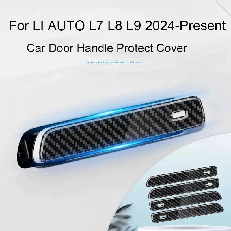 

4 PCS Car Drip Glue Door Handle Cover Anti Scratch For LI Auto L7 L8 L9 2024-Present Auto Exterior Decorat Sticker Accessories