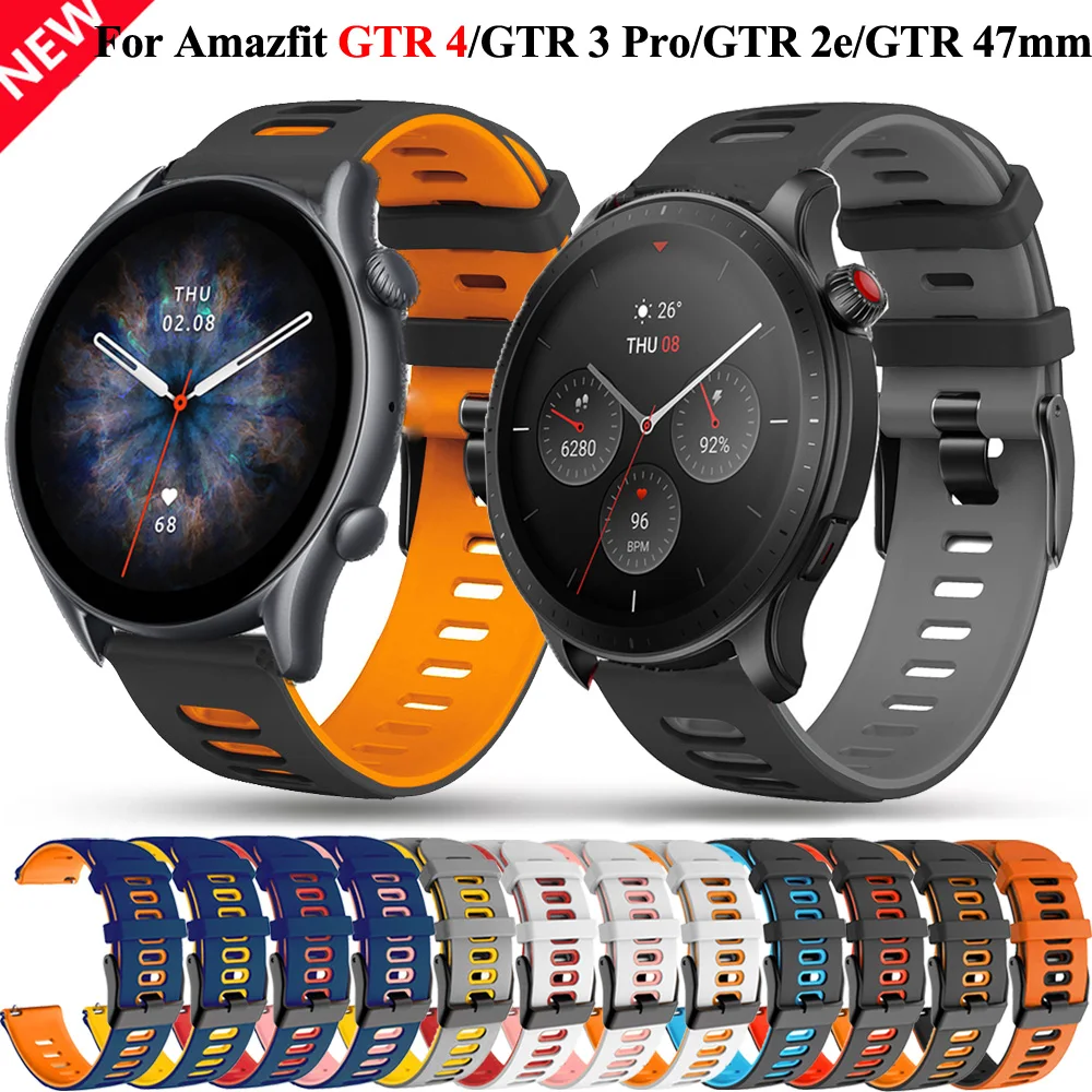 20 22mm Silicone Watch GTR4 Strap ремешок For Amazfit GTR 4/GTR3 Pro GTR 3/2e/GTS 2/4 Mini 42 47mm Wristband Bracelet Watchbands