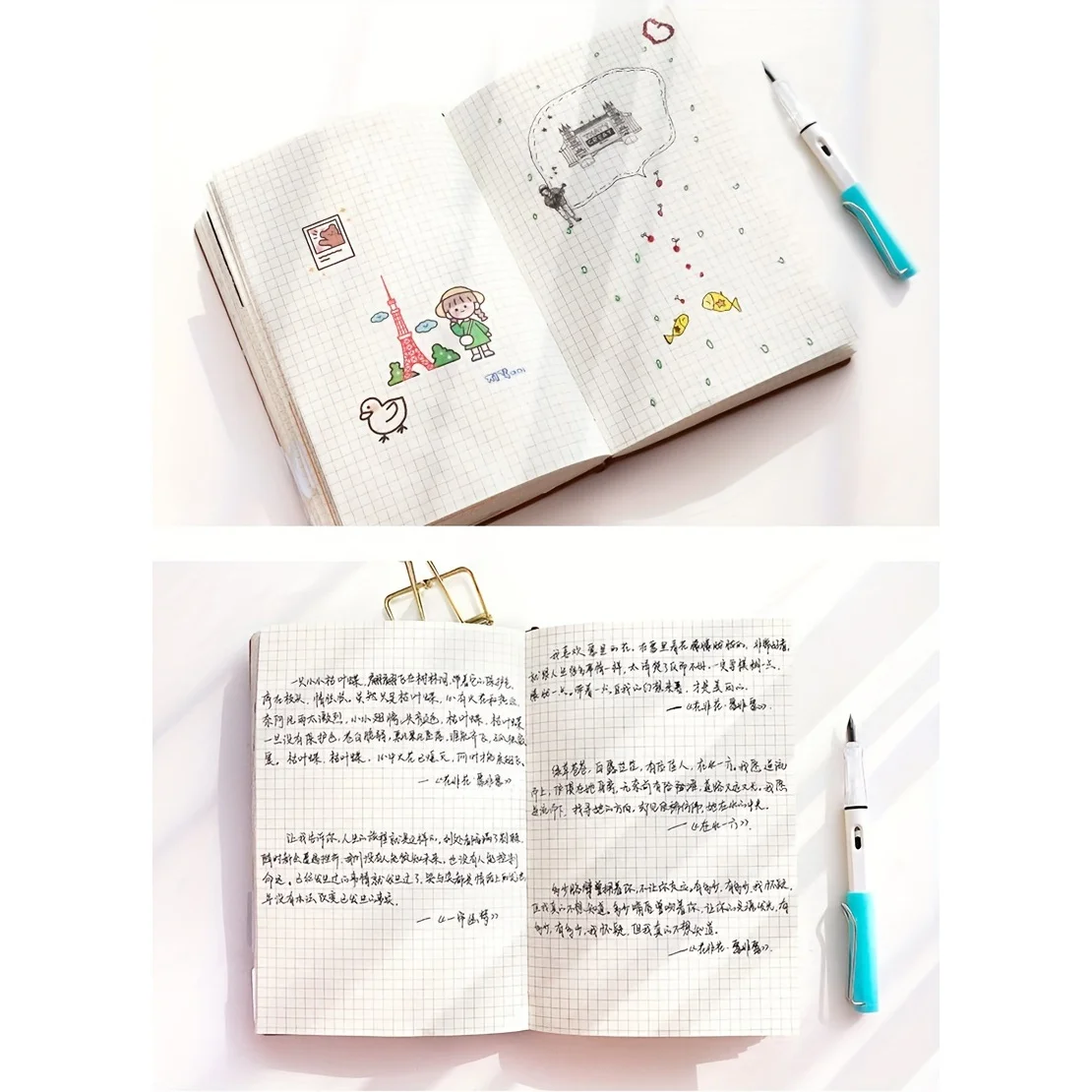 Imagem -05 - Caderno de Grade Quadriculada para Escola e Escritório Viajantes Diários Reunião Recorde Bloco de Notas Manual Material Escolar 264 Páginas 1pc