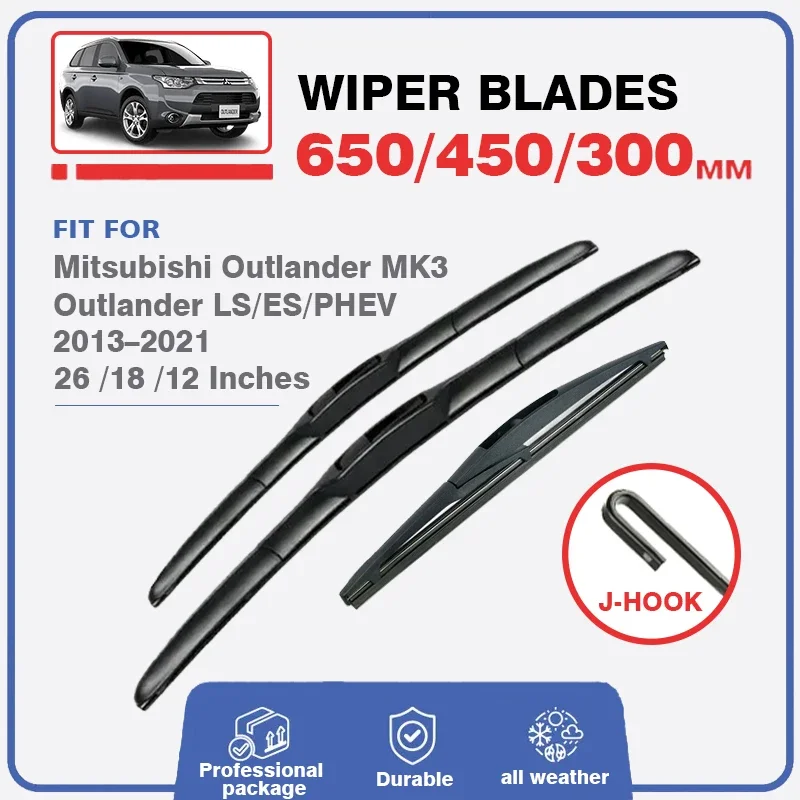 Front & Rear Wiper Blades Set For Mitsubishi Outlander 3 MK3 2013-2021 PHEV Windshield Windscreen 26\