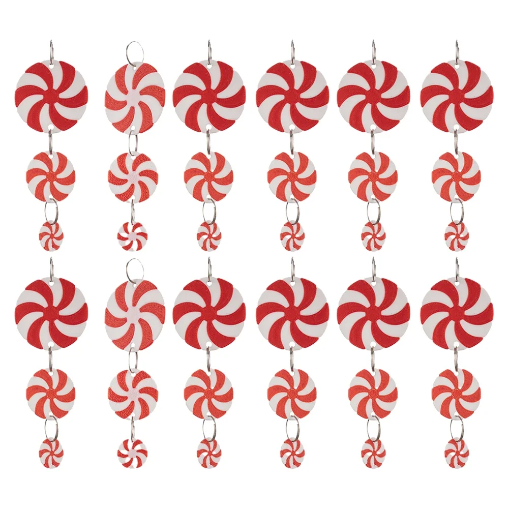 Christmas Celebration 3.5*9.5cm 1.4*3.7 Inches Candy Ornaments Holiday Tree Accessories 12 Piece Set Charms For Gifts