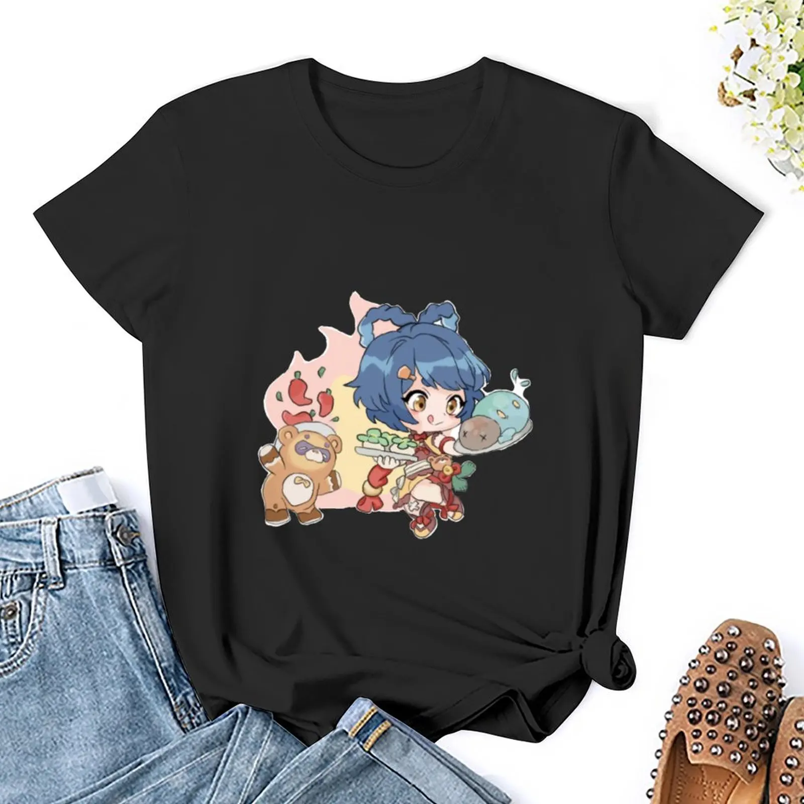 Xiangling-Camiseta de manga corta de secado rápido para mujer, camisetas de entrenamiento funnys