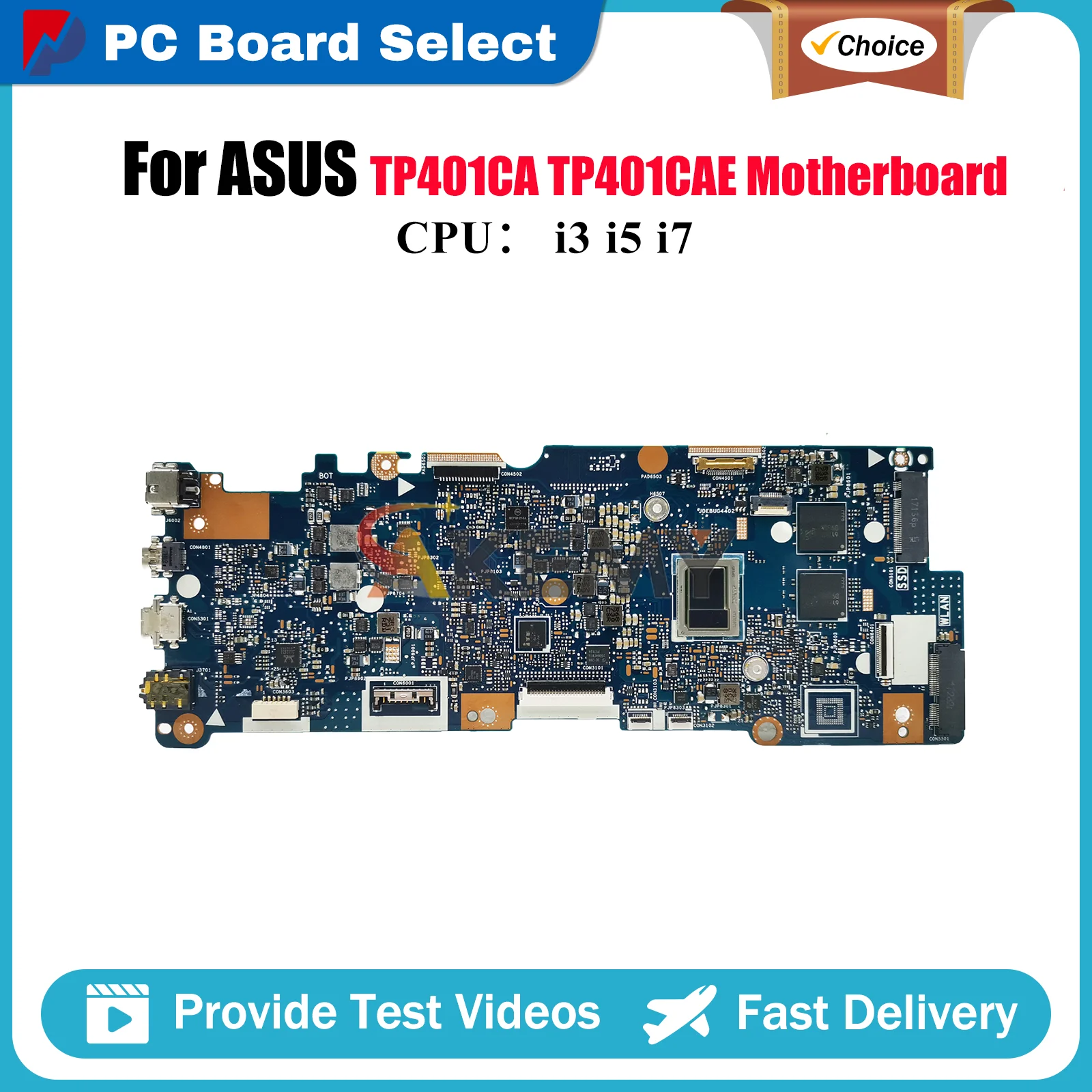 

TP401CA Laptop Motherboard For ASUS VivoBook Flip TP401CAE TP401CA TP401C Notebook Mainboard With i3 i5 i7 CPU 100% tests OK stk
