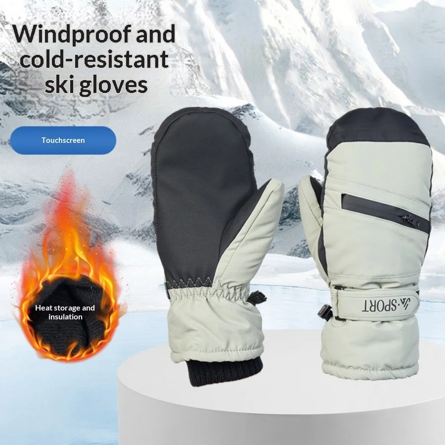 

Winter Ski Gloves Waterproof Windproof Fleece-Lined Touchscreen with Built-in Waterproof Pocket Warm Insulated Outdoor Gloves