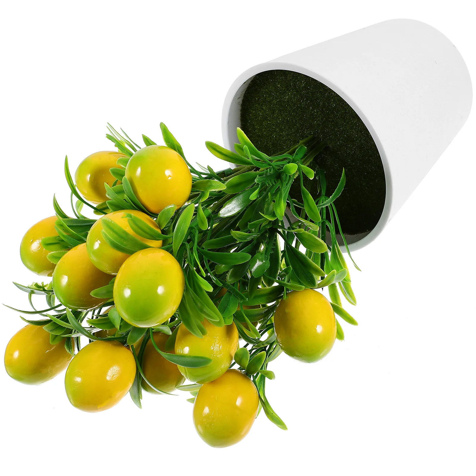 

1 set Artificial Potted Lemon Branches Simulation Fruit Branch Realistic Home Office Decor Tabletop Desktop Bonsai Plant Indoor