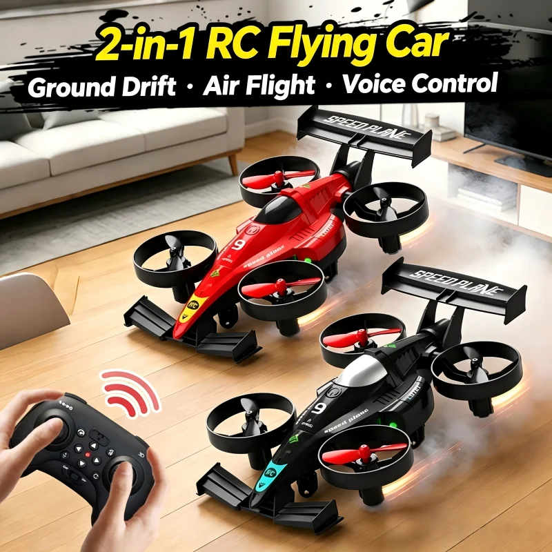 2 In 1 Land Air RC Airplane Toy 2.4G RC Quadcopter And Drift Car 360 Degree Roll Headless Mode Kids Holiday Birthday Gift